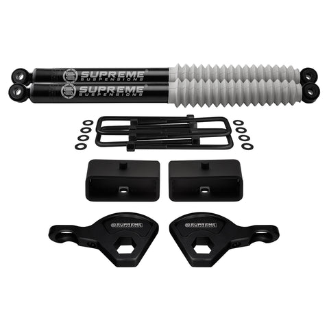 1987-2004 Dodge Dakota Full Suspension Lift Kit with Supreme Suspensions MAX Performance Rear Shocks 4WD-Suspension Lift Kits-Supreme Suspensions®-Adjustable from 1" to 3"-2"-Supreme Suspensions®