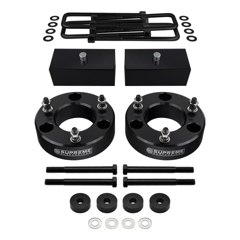 2007-2018 Chevy Silverado 1500 4WD Full Suspension Lift Kit with Differential Drop Spacers-Suspension Lift Kits-Supreme Suspensions®-Black-2"-2"-Supreme Suspensions®