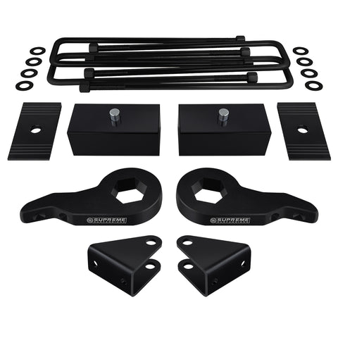 2000-2010 GMC Sierra 3500HD Full Suspension Lift Kit, Shock Extenders & Shims 2WD 4WD-Suspension Lift Kits-Supreme Suspensions®-1" - 3"-1"-Supreme Suspensions®