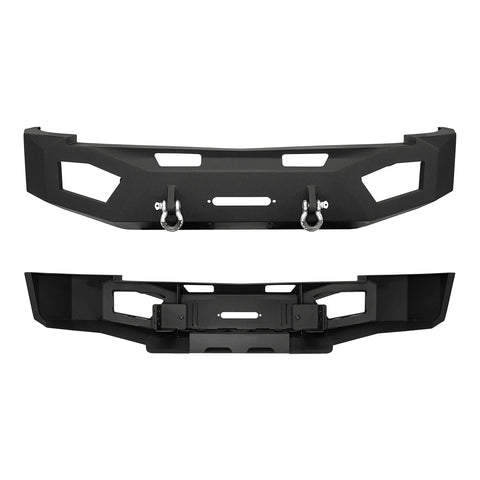 2007-2013 Chevrolet Silverado 1500 Heavy-Duty Winch Front Bumper, Black Wrinkle-Armor - Bumper-Supreme Suspensions®-Supreme Suspensions®