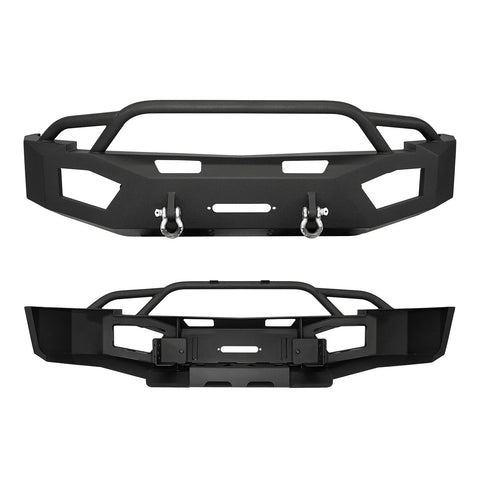 2007-2013 Chevrolet Silverado 1500 Heavy-Duty Off-Road Utility Winch Front Bumper with Bull Bar-Armor - Bumper-Supreme Suspensions®-Supreme Suspensions®