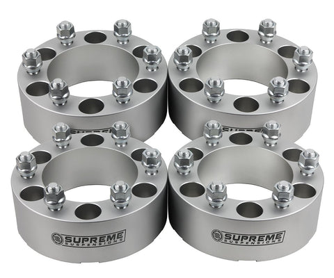 1995-2019 Chevy Tahoe 2" Wheel Spacers (78.3mm Bore)-Wheel Spacers & Adapters-Supreme Suspensions®-Silver-(x4) Piece-Supreme Suspensions®
