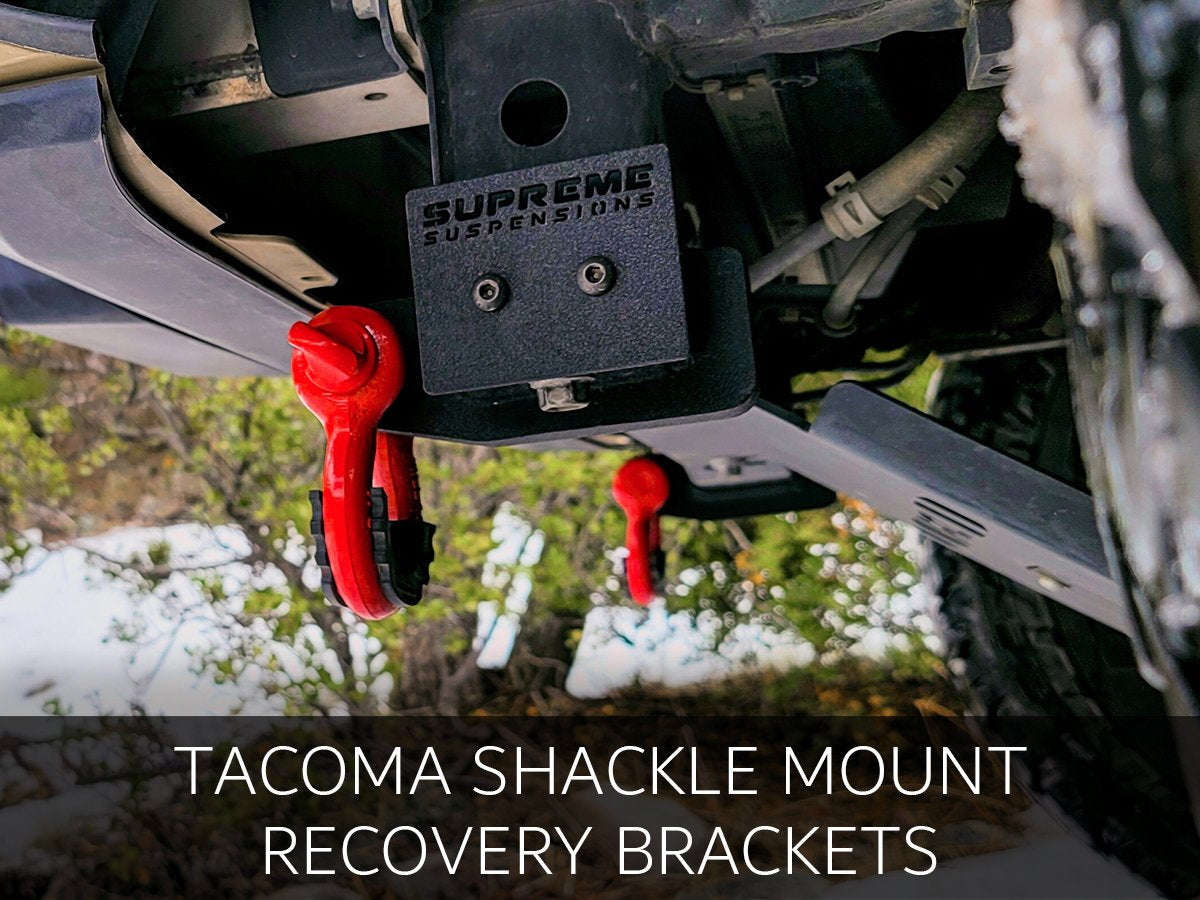 2005-2022 Toyota Tacoma Bolt-On Shackle Mount Recovery Brackets and Frame Reinforcement Caps