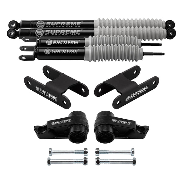 2006–2010 Hummer H3 1–3 Zoll vorne + 2 Zoll hinten Lift-Kit mit Supreme Suspensions MAX Performance Shocks 4WD