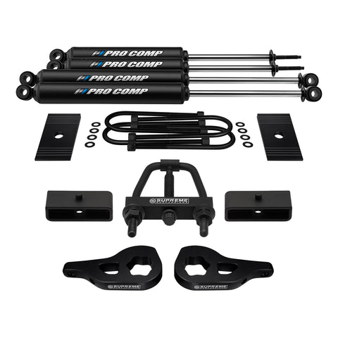 2002-2005 Dodge Ram 1500 Full Suspension Lift Kit with Extended Pro Comp Shocks, Axle Shims and Torsion Bar Tool 4WD-Suspension Lift Kits-Pro Comp and Supreme Suspensions-1" - 3"-1.5"-Supreme Suspensions®