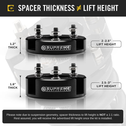 2005–2023 Nissan Frontier Höherlegungssatz für die Vorderradaufhängung 2WD 4WD-Aufhängungshöherlegungssätze-Supreme Suspensions®-Supreme Suspensions®