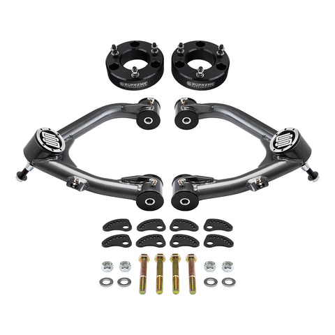 2007-2018 GMC Sierra 1500 2WD 4WD Uni-Ball Upper Control Arms and Camber/Caster Adjusting & Lock-Out Kit + GRATIS FRONTA LIFT KIT-Kontrollarmar-Supreme Suspensions®-Svart-Svart - 2"-Supreme Suspensions®