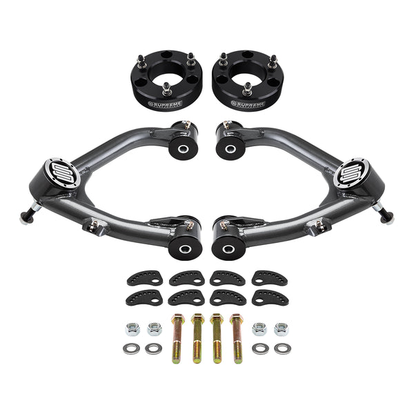 2007-2013 Chevrolet Avalanche 1500 2WD 4WD Uni-Ball Upper Control Arms and Camber/Caster Adjusting & Lock-Out Kit + FREE FRONT LIFT KIT