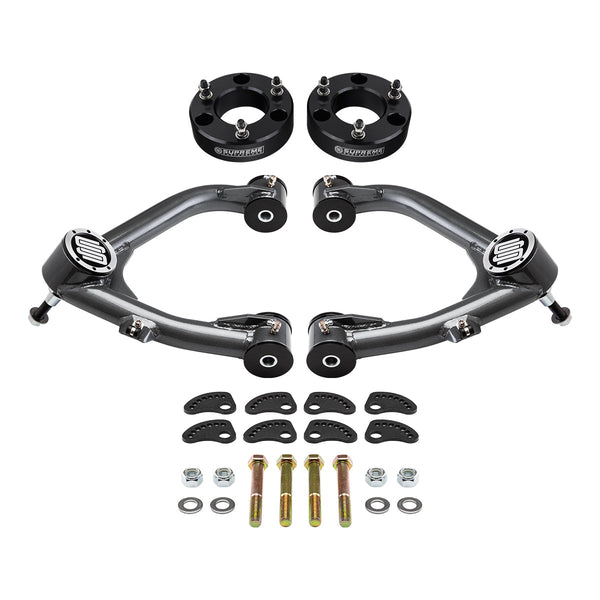 2007-2018 Chevrolet Silverado 1500 2WD 4WD Uni-Ball Upper Control Arms and Camber/Caster Adjusting & Lock-Out Kit + FREE FRONT LIFT KIT