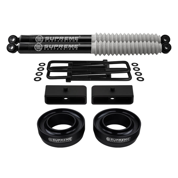 1988-1999 Chevrolet C1500 volledige ophangingsliftset met Supreme Suspensions MAX Performance achterschokdempers 2WD 4x2