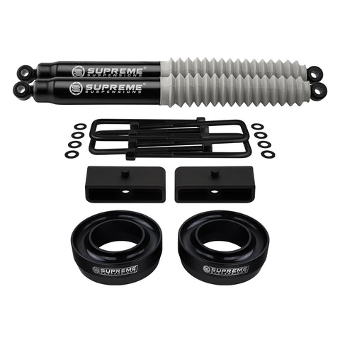 1999-2007 Classic Chevrolet Silverado 1500 Full Suspension Lift Kit with Supreme Suspensions MAX Performance Rear Shocks 2WD 4x2-Suspension Lift Kits-Supreme Suspensions®-2.5"-1.5"-Supreme Suspensions®