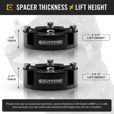 2007-2021 Toyota Tundra Front Lift Kit & التفاضلية Drop 4WD 4x4-Suspension Kits-Supreme Suspension®-Supreme Suspension®
