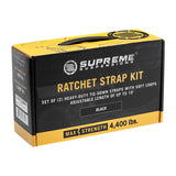 Supreme Suspensions® Heavy-Duty Ratchet Tie-Down and Load Strap Kits with 20' Extended Lead Bundle