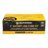 Supreme Suspensions® 高耐久ラチェット ロード ストラップ キット (4 個)、20 フィート延長リード (2 個) 付き