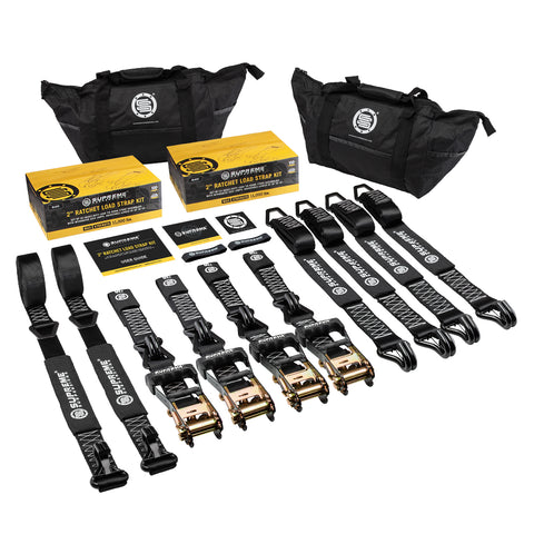 Supreme Suspensions® Heavy-Duty Ratchet Load Strap Kit (4pc) with 20' Extended Lead (2pc)-Recovery-Supreme Suspensions®-Supreme Suspensions®