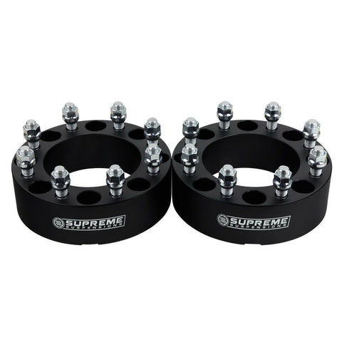 Wheel Adapters (8x 165.1MM to 8x 170MM) For 1992-2013 Chevrolet Suburban 2500 2WD 4WD-Wheel Spacers & Adapters-Supreme Suspensions®-x2 Spacers-Black-1.5"-Supreme Suspensions®