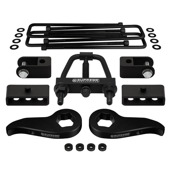 2011-2019 Chevrolet Silverado HD Full Suspension Lift Kit with Front Shock Extenders & Torsion Max Tool 4WD 4x4 | SUPREME'S NEW HD STEEL LIFT BLOCKS!