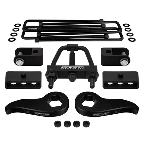 2011-2019 Chevrolet Silverado HD Full Suspension Lift Kit with Front Shock Extenders & Torsion Max Tool 4WD 4x4 | SUPREME'S NEW HD STEEL LIFT BLOCKS!-Suspension Lift Kits-Supreme Suspensions®-2500HD-1" - 3"-1.5"-Supreme Suspensions®