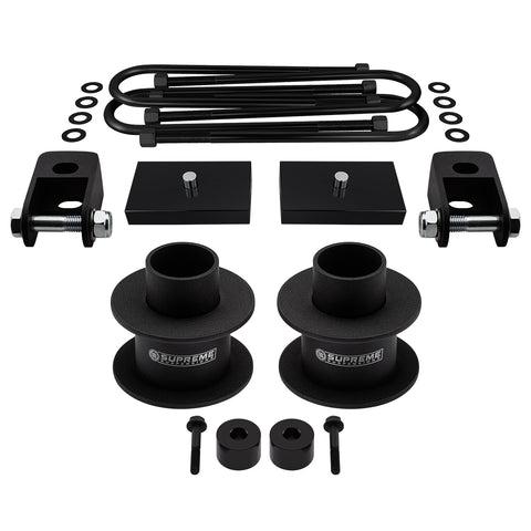 2005-2022 Ford F350 Super Duty Full Suspension Lift Kit with Front Shock Extenders & Bump Stop Drop Spacers 4WD-Suspension Lift Kits-Supreme Suspensions®-Non-Overloads-2"-1"-Supreme Suspensions®