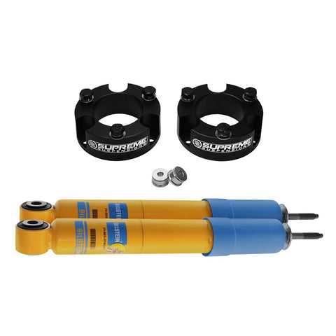 2009–2012 Suzuki Equator Vorderradaufhängungshöherlegungssatz und Bilstein-Stoßdämpfer 2WD-Aufhängungshöherlegungssätze – Bilstein und Supreme Suspensions – 2,5 Zoll – 4600-Serie – Supreme Suspensions®