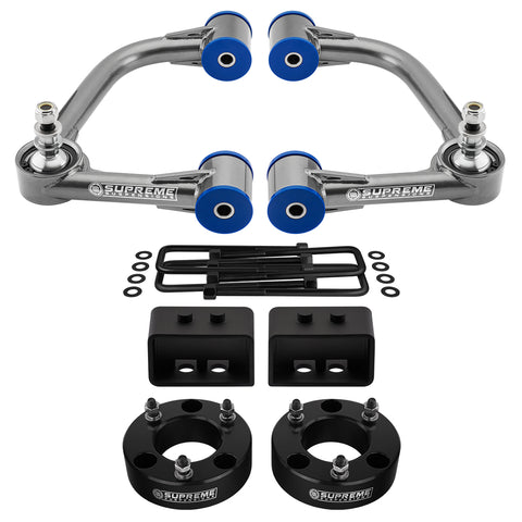 2004-2008 Ford F-150 Full Suspension Lift Kit 2WD 4WD with Upper Control Arms w/ Uni Ball, FK Bearings & Polyurethane Bushings-Suspension Lift Kits-Supreme Suspensions®-2WD-3" Front + 2" Rear Lift-Supreme Suspensions®