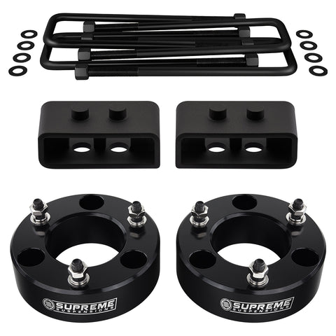 2004-2008 Ford f-150 kit de elevação de suspensão total 2wd - kits de elevação de suspensão pretos-Supreme Suspensões®-2WD-2"-2"-Supreme Suspensões®