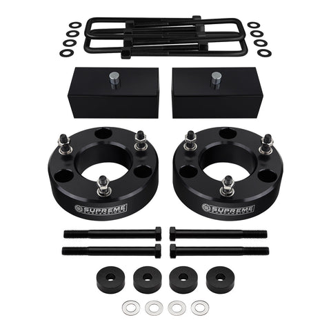 2007-2018 GMC Sierra 1500 4WD Full Suspension Lift Kit with Differential Drop Spacers-Suspension Lift Kits-Supreme Suspensions®-Black-2"-2"-Supreme Suspensions®