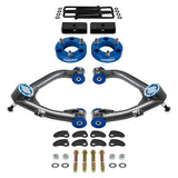 kit de levage à suspension complète GMC Sierra 1500 2007-2018 avec bras de commande supérieurs Uni-Ball et kit de réglage et de verrouillage du carrossage/roulette