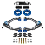 kit de levage à suspension complète Chevrolet Silverado 1500 2007-2018 avec bras de commande supérieurs Uni-Ball et kit de réglage et de verrouillage de carrossage/roulette