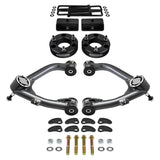 kit de levage à suspension complète Chevrolet Silverado 1500 2007-2018 avec bras de commande supérieurs Uni-Ball et kit de réglage et de verrouillage de carrossage/roulette