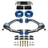 kit de levage à suspension complète GMC Sierra 1500 2007-2018 avec bras de commande supérieurs Uni-Ball et kit de réglage et de verrouillage du carrossage/roulette