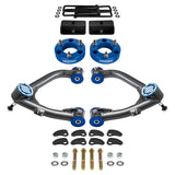 kit de levage à suspension complète Chevrolet Silverado 1500 2007-2018 avec bras de commande supérieurs Uni-Ball et kit de réglage et de verrouillage de carrossage/roulette