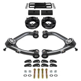 kit de levage à suspension complète GMC Sierra 1500 2007-2018 avec bras de commande supérieurs Uni-Ball et kit de réglage et de verrouillage du carrossage/roulette