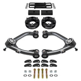 kit de levage à suspension complète Chevrolet Silverado 1500 2007-2018 avec bras de commande supérieurs Uni-Ball et kit de réglage et de verrouillage de carrossage/roulette