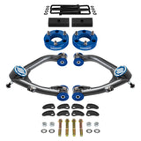 kit de levage à suspension complète GMC Sierra 1500 2007-2018 avec bras de commande supérieurs Uni-Ball et kit de réglage et de verrouillage du carrossage/roulette