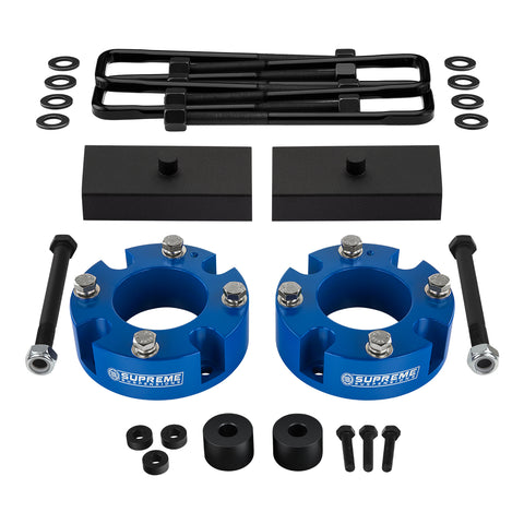 2007-2021 Toyota Tundra Full Suspension Lift Kit 4WD Includes Supreme Suspensions NEW Premium Forged Flat-Top U-Bolts-Suspension Lift Kits-Supreme Suspensions®-Blue-3"-1"-Supreme Suspensions®