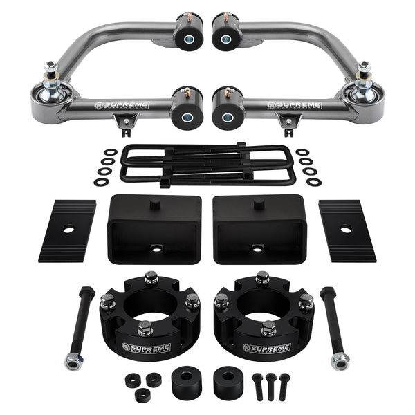 3" Full Lift Kit med Uni-Ball øvre kontrollarmer Passer 2007-2021 Toyota Tundra 4x4