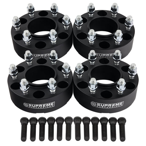 1995-2021 Toyota Tacoma 4WD 6x139.7 Hub Centric Wheel Spacers 106mm Center Bore & 3/4" Longer Rear Wheel Studs-Wheel Spacers & Adapters-Supreme Suspensions®-Black-(x4) Piece-1.5" Spacer-Supreme Suspensions®