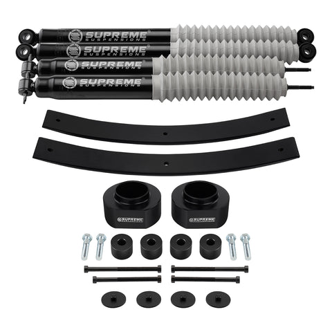 1984-2001 Jeep Cherokee XJ Full Suspension Lift Kit with Transfer Case Drop Kit & MAX Performance Shocks 4WD-Suspension Lift Kits-Supreme Suspensions®-2"-1.5" to 2"-Supreme Suspensions®