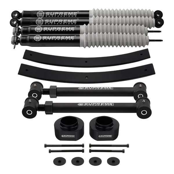 1984-2001 Jeep Cherokee XJ fuldaffjedret løftesæt med nedre styrearme og MAX Performance Shocks 2WD 4WD