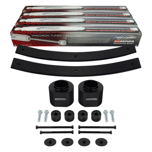 kit completo de elevación delantera de 3" + elevación trasera de 2", caja de transferencia adicional con hojas + amortiguadores para Jeep cherokee xj 4wd 84-01