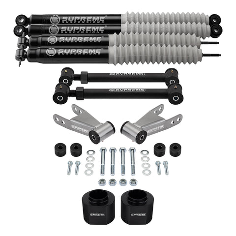 1984-2001 Jeep Cherokee XJ Full Suspension Lift Kit with Lower Control Arms, Transfer Case Drop Kit & Supreme Suspensions MAX Performance Shocks 4WD-Suspension Lift Kits-Supreme Suspensions®-2"-2"-Supreme Suspensions®