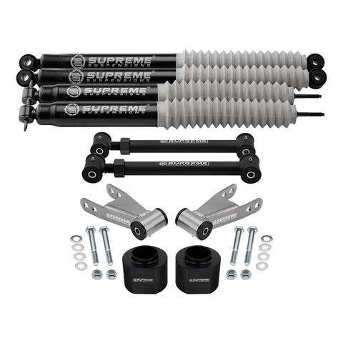 1984-2001 Jeep Cherokee XJ Full Suspension Lift Kit with Lower Control Arms & Supreme Suspensions MAX Performance Shocks 2WD 4WD-Suspension Lift Kits-Supreme Suspensions®-2"-2"-Supreme Suspensions®