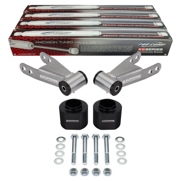 1984-2001 Jeep Cherokee XJ 2WD 4WD Front Spacers & Rear Shackles Lift Kit With Pro Comp Shocks