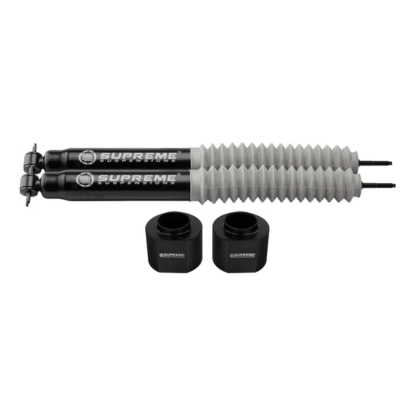 1984-2001 Jeep Cherokee XJ Front Coil Spring Lift Spacers with Supreme Suspensions MAX Performance Shock Absorbers 2WD 4WD