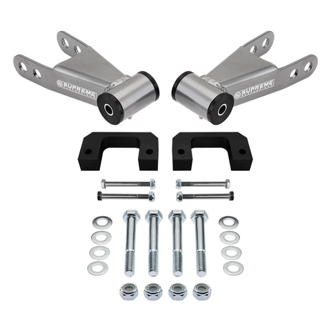 2.5" Front + 1" or 2" Rear Drop Lowering Kit for 2007-2018 Chevy Silverado GMC Sierra 1500 2WD 4WD-Suspension Lift Kits-Supreme Suspensions®-Supreme Suspensions®