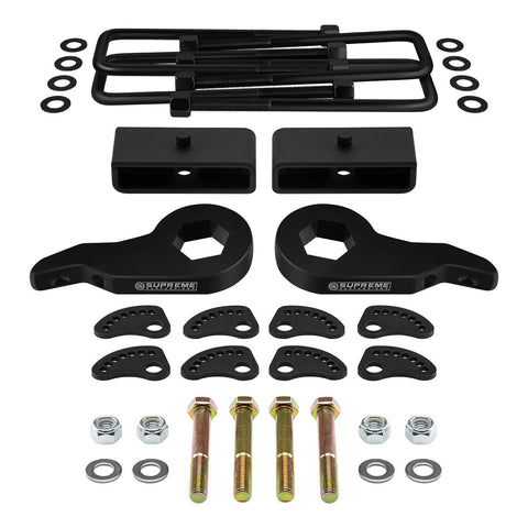 2001-2010 GMC Sierra 3500 Full Lift Kit + Upper Arm Camber/Caster Alignment Kit-Suspension Lift Kits-Supreme Suspensions®-3"-1.5"-Supreme Suspensions®