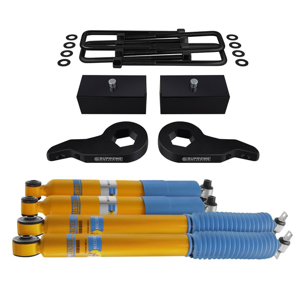 1988-1999 Chevy K3500 volledig geveerde liftkit en Bilstein-schokken 4wd 4x4