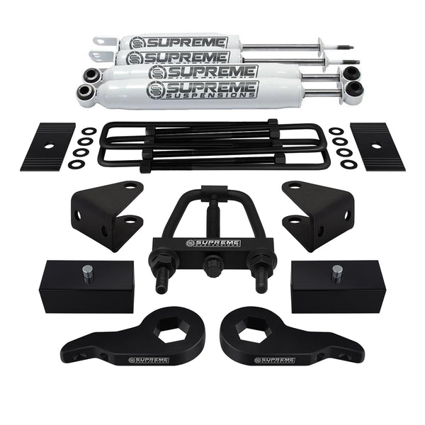 kit de levage à suspension complète GMC Sierra 3500HD 2001-2010, amortisseurs Pro Comp étendus, outil et cales 4WD