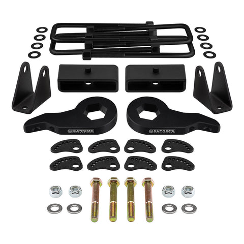 2000-2010 GMC Sierra 2500 Full Lift Kit Includes Camber/Caster Alignment Kit + Shock Extenders-Suspension Lift Kits-Supreme Suspensions®-3"-1.5"-Supreme Suspensions®